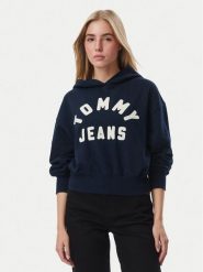 Tommy Jeans Bluza Arch DW0DW23455 Granatowy Oversize. Niebieskie bluzy damskie Tommy Jeans, s, bez wzorów, z bawełny, bez kaptura. Za 489.99 zł.