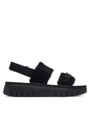 Roxy Sandały HY62277-1 Czarny. Czarne sandały damskie Roxy, bez wzorów, z materiału, bez obcasa, na płaskiej podeszwie, bez zapięcia. Za 199.99 zł.