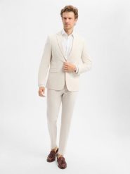 Finshley & Harding garnitur Mężczyźni Modern Fit beżowy, 56. Brązowe garnitury męskie Finshley & Harding, bez wzorów, eleganckie. Za 699.95 zł.