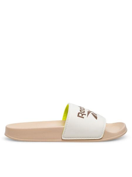 Reebok Klapki FULGERE SLIDE 100063325 Écru. Białe klapki damskie Reebok, bez wzorów, ze skóry, bez obcasa. Za 99.99 zł.