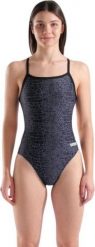 Strój Kąpielowy damski Arena Snakeskin Swimsuit Challengeback. Czarne kostiumy jednoczęściowe damskie Arena, m, bez wzorów, z materiału, klasyczne, na fitness i siłownię. Za 195.99 zł.