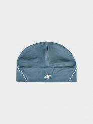4F Czapka do biegania uniseks - turkusowa L/XL. Niebieskie czapki i kapelusze damskie 4f, bez wzorów, z elastanu, klasyczne. W wyprzedaży za 29.99 zł.