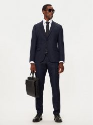 Boss Garnitur 50528126 Granatowy Slim Fit. Niebieskie garnitury męskie Boss, bez wzorów, z wełny. Za 2,799.00 zł.