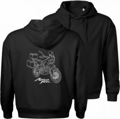 Bluza z kapturem motocyklowa z motocyklem na motor Honda Africa Twin CRF1100 L Adventure męska czarna XL. Czarne bluzy męskie Topslang, l, bez wzorów, z kapturem. Za 287.30 zł.