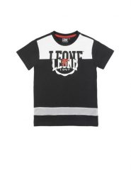 Koszulka z krótkim rękawem dla chłopców wykonana z siateczki. Czarne t-shirty dla chłopców LEONE 1947 APPAREL, bez wzorów, z meshu, bez ramiączek. Za 117.88 zł.