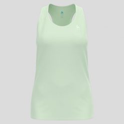 Bluza damska Odlo ESSENTIAL Tank crew neck. Zielone bluzy sportowe damskie Odlo, bez wzorów, sportowe, bez kołnierzyka. Za 149.99 zł.