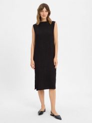 Someday Damska sukienka na co dzień - Qhiana Kobiety Sztuczne włókno czarny wypukły wzór tkaniny, 38. Czarne sukienki damskie someday., na co dzień, bez wzorów, z syntetyku, eleganckie, bez kołnierzyka, bez ramiączek, proste. Za 399.95 zł.