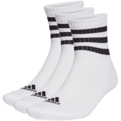 Skarpety adidas 3-Stripes Cushioned Sportswear Mid-Cut Socks 3P. Białe legginsy sportowe męskie Adidas, bez wzorów. Za 49.00 zł.