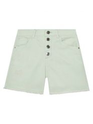Guess Szorty materiałowe J5GD29 WH6L0 Zielony Regular Fit. Zielone spodenki dla dziewczynek Guess, z aplikacjami, z bawełny. Za 129.99 zł.