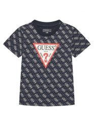 Guess T-Shirt N5YI04 K8HM4 Granatowy Regular Fit. Niebieskie t-shirty dla chłopców Guess, z aplikacjami, z bawełny, bez ramiączek. Za 69.99 zł.