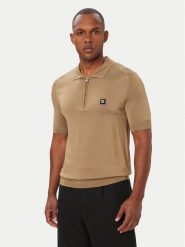HUGO Polo Sayfong-5 50564234 Khaki Regular Fit. Brązowe koszulki polo męskie Hugo, m, bez wzorów, z wiskozy, bez ramiączek. Za 699.99 zł.