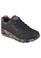 Buty do chodzenia damskie Skechers Uno. Czarne obuwie sportowe damskie Skechers, bez wzorów, z gumy, trekkingowe. Za 456.00 zł.