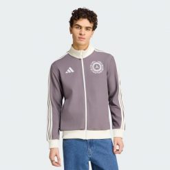 BLUZA DRESOWA MĘSKA MERCEDES - AMG PETRONAS FORMULA 1 TEAM SILVER ARROWS ICON. Białe bluzy męskie Adidas, m, bez wzorów, z dresówki, bez kaptura. Za 569.00 zł.
