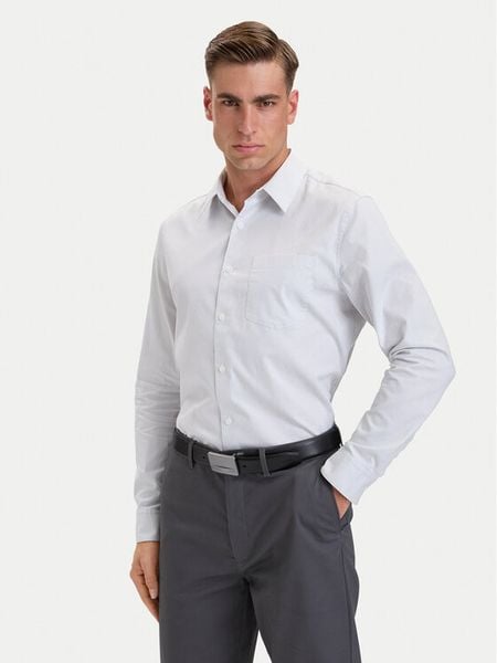 Calvin Klein Koszula Eoe Oxford LV04LH111G Biały Regular Fit. Białe koszule męskie Calvin Klein, m, bez wzorów, biznesowe, bez kołnierzyka, bez ramiączek. Za 409.99 zł.