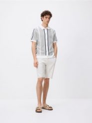 Rozpinany sweter z kołnierzem - jasnozielony. Zielone kardigany męskie Reserved, l, bez wzorów, z bawełny. Za 139.99 zł.