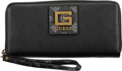 Guess Jeans PORTFEL DAMSKI GUESS JEANS CZARNY uniwersal. Czarne portfele damskie Guess Jeans, z aplikacjami, z jeansu. Za 339.05 zł.