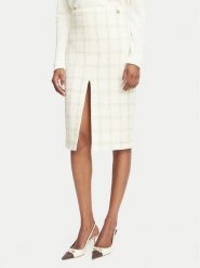 Elisabetta Franchi Spódnica ołówkowa GO-232-67E2-V440 Kremowy Slim Fit. Białe spódnice damskie Elisabetta Franchi, bez wzorów, z wełny, ołówkowe. Za 1,879.00 zł.