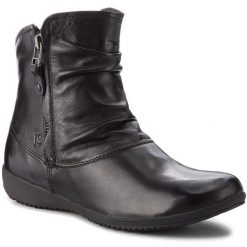 Botki Josef Seibel. Czarne botki damskie Josef Seibel, bez obcasa, na płaskiej podeszwie, bez zapięcia. Za 379.99 zł.