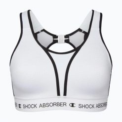Biustonosz treningowy Shock Absorber Ultimate Run Bra Padded. Białe biustonosze Shock Absorber, bez wzorów, z elastanu. Za 219.99 zł.