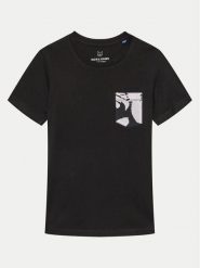 Jack & Jones Junior T-Shirt Joraruba 12257614 Czarny Standard Fit. Czarne t-shirty dla chłopców Jack & Jones Junior, bez wzorów, z bawełny, bez ramiączek. Za 39.99 zł.