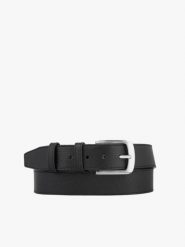 Czarny skórzany pasek. Czarne paski damskie Ryłko, bez wzorów, z jeansu, eleganckie. Za 129.99 zł.