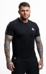 T-Shirt bawełniany Premium z lampasami DBX Bushido. Czarne t-shirty męskie DBX BUSHIDO, l, bez wzorów, z bawełny, sportowe, bez kołnierzyka. Za 109.99 zł.