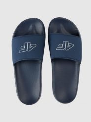 Klapki męskie na basen 4F 4FRSS26FSLIM052. Czarne klapki męskie 4f, z poliesteru. Za 59.99 zł.