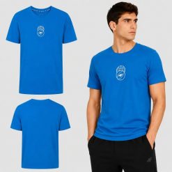 T-SHIRT MĘSKI 4F KOSZULKA SPORTOWA Z NADRUKIEM 1 BAWEŁNA M3328 SS26. Czerwone koszulki sportowe męskie 4f, m, bez wzorów, z bawełny, bez kołnierzyka, bez ramiączek, na fitness i siłownię. Za 46.28 zł.
