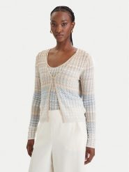 Guess Kardigan W6GR07 Z0588 Beżowy Regular Fit. Brązowe swetry damskie Guess, l, z aplikacjami, z wiskozy, bez kołnierzyka, bez ramiączek, bez kaptura. Za 379.99 zł.