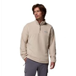 Bluza polarowa COLUMBIA STEENS MOUNTAIN HALF ZIP Beżowy. Brązowe bluzy męskie Columbia, bez wzorów, z polaru, bez kaptura, trekkingowe. Za 236.50 zł.