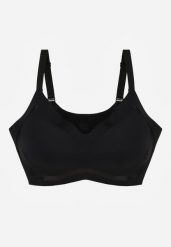 Czarny Biustonosz Ozdobiona Przezroczystymi Wstawkami z Usztywnieniem Seanael. Czarne biustonosze Renee, bez wzorów, z dresówki. Za 39.99 zł.