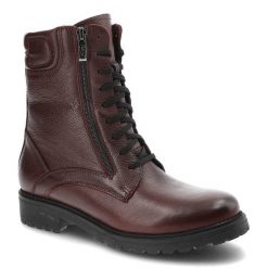 Bordowe Botki Damskie Simen Modne Skórzane Buty. Czerwone botki damskie Simen, ze skóry, bez obcasa. Za 389.00 zł.