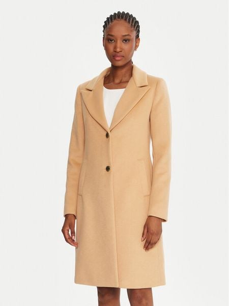 Rinascimento Płaszcz przejściowy CFC0126117003 Beżowy Regular Fit. Brązowe płaszcze damskie Rinascimento, xl, bez wzorów, z syntetyku, bez kaptura. Za 439.99 zł.