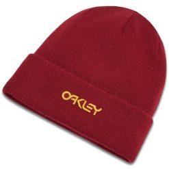 Czapka zimowa Oakley B1B Logo Beanie - iron red. Czerwone czapki i kapelusze męskie Oakley, na zimę, bez wzorów, sportowe. Za 62.99 zł.