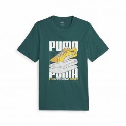 Koszulka z krótkim rękawem Męska Puma Graphiccs Sneaker Niebieski. Niebieskie koszulki sportowe męskie Puma, m, bez wzorów, z bawełny, bez kołnierzyka, bez ramiączek, na fitness i siłownię. Za 73.99 zł.