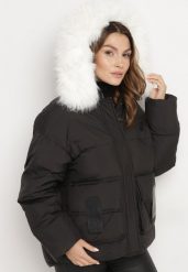 Czarna Kurtka Pikowana z Odpinanym Futerkiem Nomizia. Czarne kurtki damskie Born2be, l, bez wzorów, z dzianiny, bez kaptura. Za 319.99 zł.