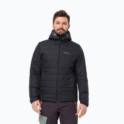 Kurtka puchowa męska Jack Wolfskin Lapawa Ins Hoody. Czarne kurtki męskie Jack Wolfskin, m, bez wzorów, z puchu, sportowe, bez kaptura. Za 459.99 zł.