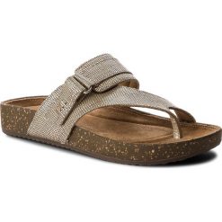 Japonki CLARKS - Rosilla Durham 261325514 Gold Metallic. Brązowe klapki damskie Clarks, ze skóry. W wyprzedaży za 199.00 zł.