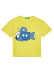 United Colors Of Benetton T-Shirt 3I1XG10JL Żółty Regular Fit. Żółte t-shirty dla chłopców United Colors Of Benetton, bez wzorów, z bawełny, bez ramiączek. Za 49.99 zł.