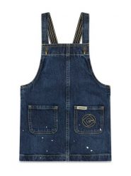 Guess Jeans Sukienka jeansowa K6YK15 D2272 Niebieski Regular Fit. Niebieskie sukienki dla dziewczynek Guess Jeans, z aplikacjami, z bawełny, bez ramiączek. Za 324.99 zł.
