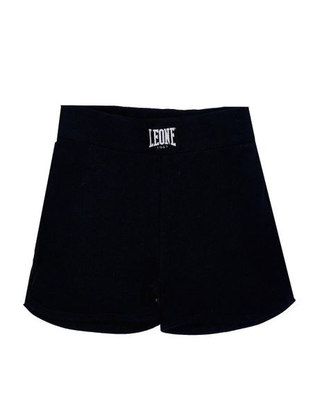 Neonowe spodenki dziewczęce. Czarne spodenki dla dziewczynek LEONE 1947 APPAREL, bez wzorów, z bawełny, sportowe. Za 42.06 zł.