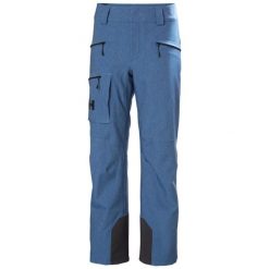 Spodnie narciarskie dla kobiet Helly Hansen Powderqueen. Niebieskie spodnie materiałowe damskie Helly Hansen, bez wzorów, narciarskie. W wyprzedaży za 932.50 zł.