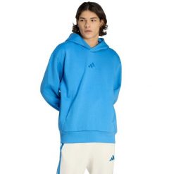 Bluza męska adidas ALL SZN Fleece Hoodie. Niebieskie bluzy męskie Adidas, z bawełny, bez zapięcia, na fitness i siłownię. Za 195.99 zł.