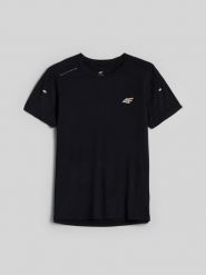 4F Koszulka trekkingowa z włókna bambusowego damska - czarna XS. Czarne t-shirty damskie 4f, s, bez wzorów, z materiału, klasyczne, bez kołnierzyka. Za 119.99 zł.