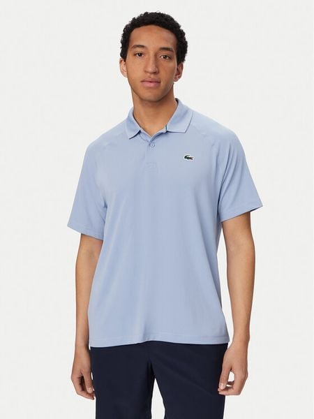 Lacoste Polo DH0159 Niebieski jasny Regular Fit. Niebieskie koszulki polo męskie Lacoste, m, bez wzorów, z syntetyku, bez ramiączek. Za 299.99 zł.