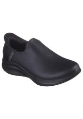 Buty sportowe Sneakersy damskie, Skechers Ultra Flex 3.0 - All Smooth Slip-ins. Czarne obuwie sportowe damskie Skechers, bez wzorów, z materiału, trekkingowe. Za 523.05 zł.