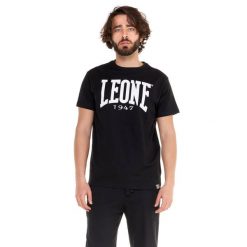 Koszulka oddychający oddychający z bawełna na co dzień. Czarne buty sportowe męskie LEONE 1947 APPAREL, bez wzorów, z bawełny, bez kołnierzyka, bez ramiączek, na fitness i siłownię. W wyprzedaży za 82.10 zł.