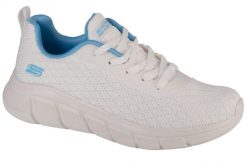 Buty sportowe Sneakersy damskie, Bobs Sport B Flex - Quick Pivot. Białe obuwie sportowe damskie Skechers, bez wzorów, z materiału, trekkingowe. Za 179.99 zł.