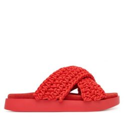 Klapki Inuikii. Czerwone klapki damskie Inuikii, bez wzorów, bez obcasa. Za 859.99 zł.