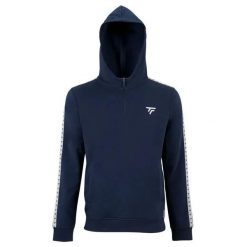 Bluza zamek błyskawiczny z kapturem Tecnifibre. Niebieskie bluzy męskie TECNIFIBRE, m, bez wzorów, z bawełny, z kapturem, na fitness i siłownię. Za 198.50 zł.